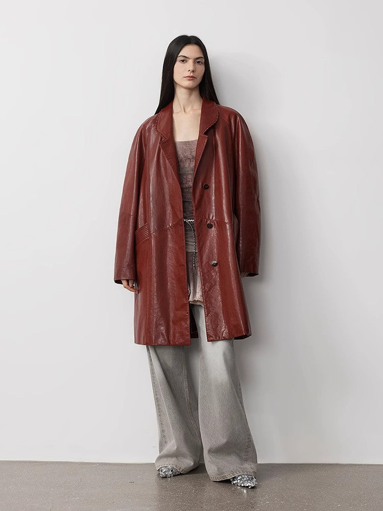 Vintage Goatskin Trench Coat