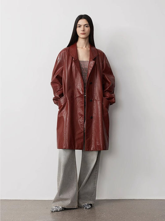 Vintage Goatskin Trench Coat