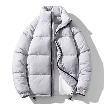 Pine Solid Color Stand Collar Winter Men's Cotton Jacket Fashionable Jacket