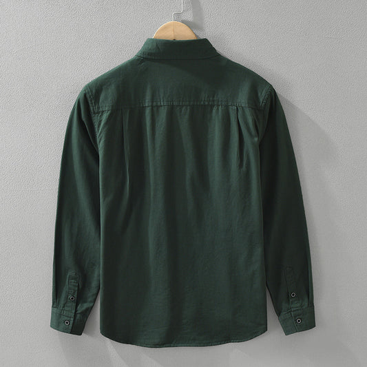 Men's Simplicity Long Sleeve Shirt Casual All-match Literary Loose Top
