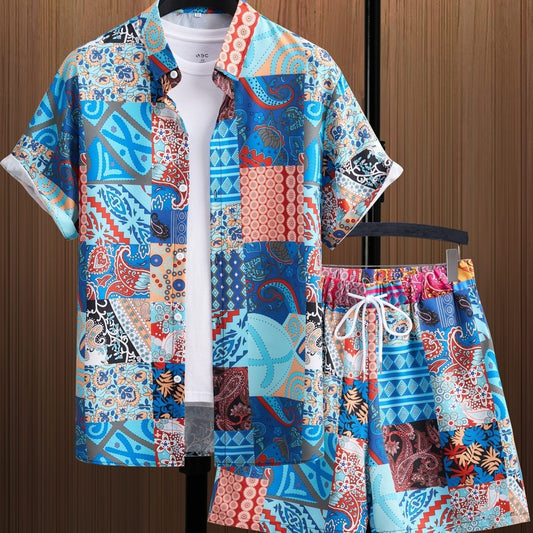 Summer Men's Hawaiian Shirt Seaside Beach Vacation Style