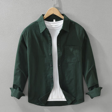 Men's Simplicity Long Sleeve Shirt Casual All-match Literary Loose Top