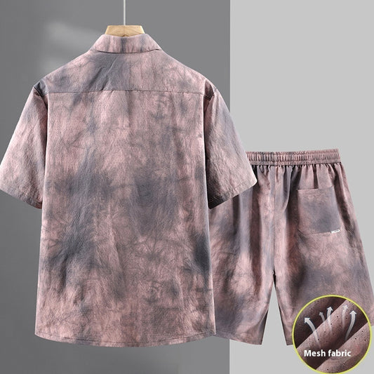 Plus-sized Casual Shirt Shorts Loose Two-piece Suit