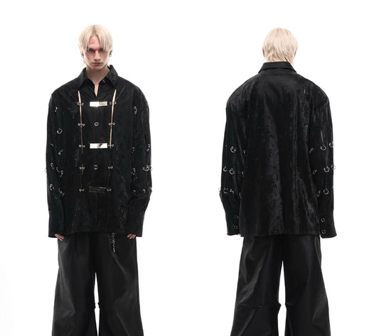 Heavy Metal Buckle Hollow Shirt